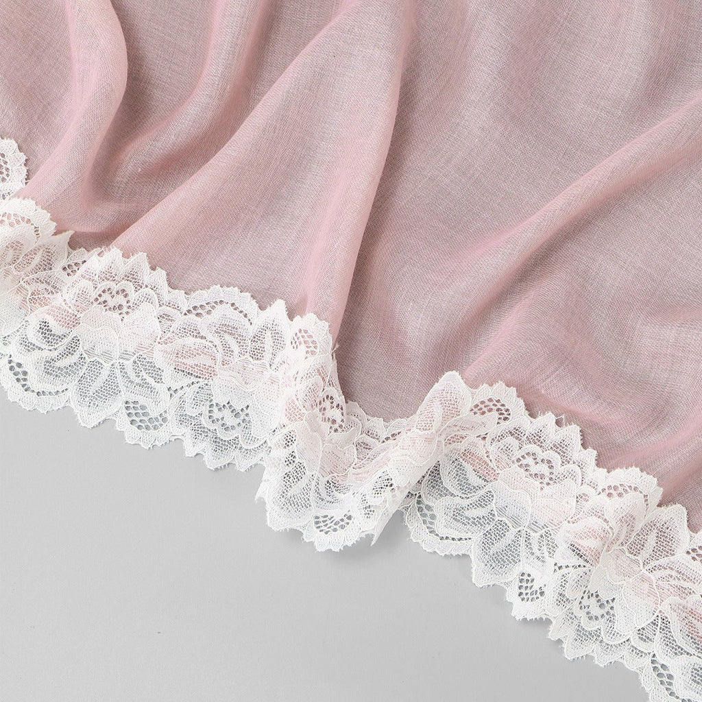 Lace Trim Print Hijab Shawl(MH231)