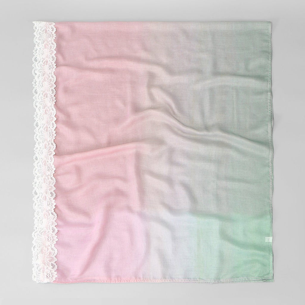 Lace Trim Print Hijab Shawl(MH231) La Vie Bien Lace Trim Print Hijab Shawl(MH231)
