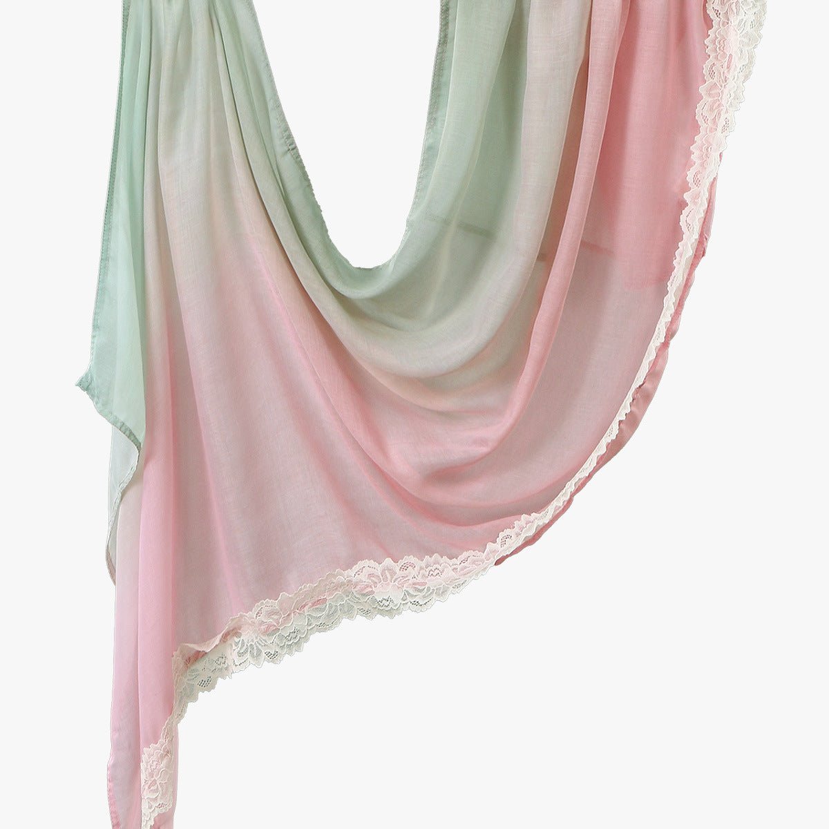 Lace Trim Print Hijab Shawl(MH231) La Vie Bien Lace Trim Print Hijab Shawl(MH231)