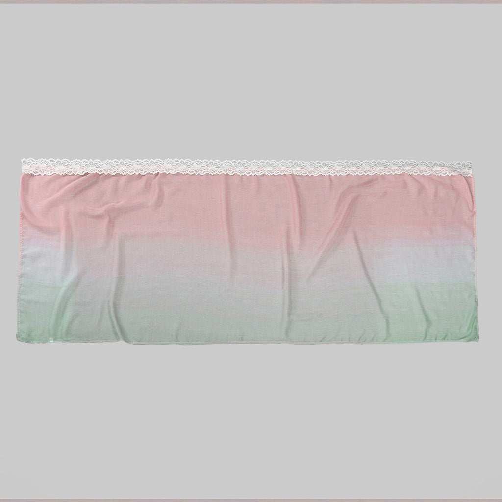 Lace Trim Print Hijab Shawl(MH231) La Vie Bien Lace Trim Print Hijab Shawl(MH231)
