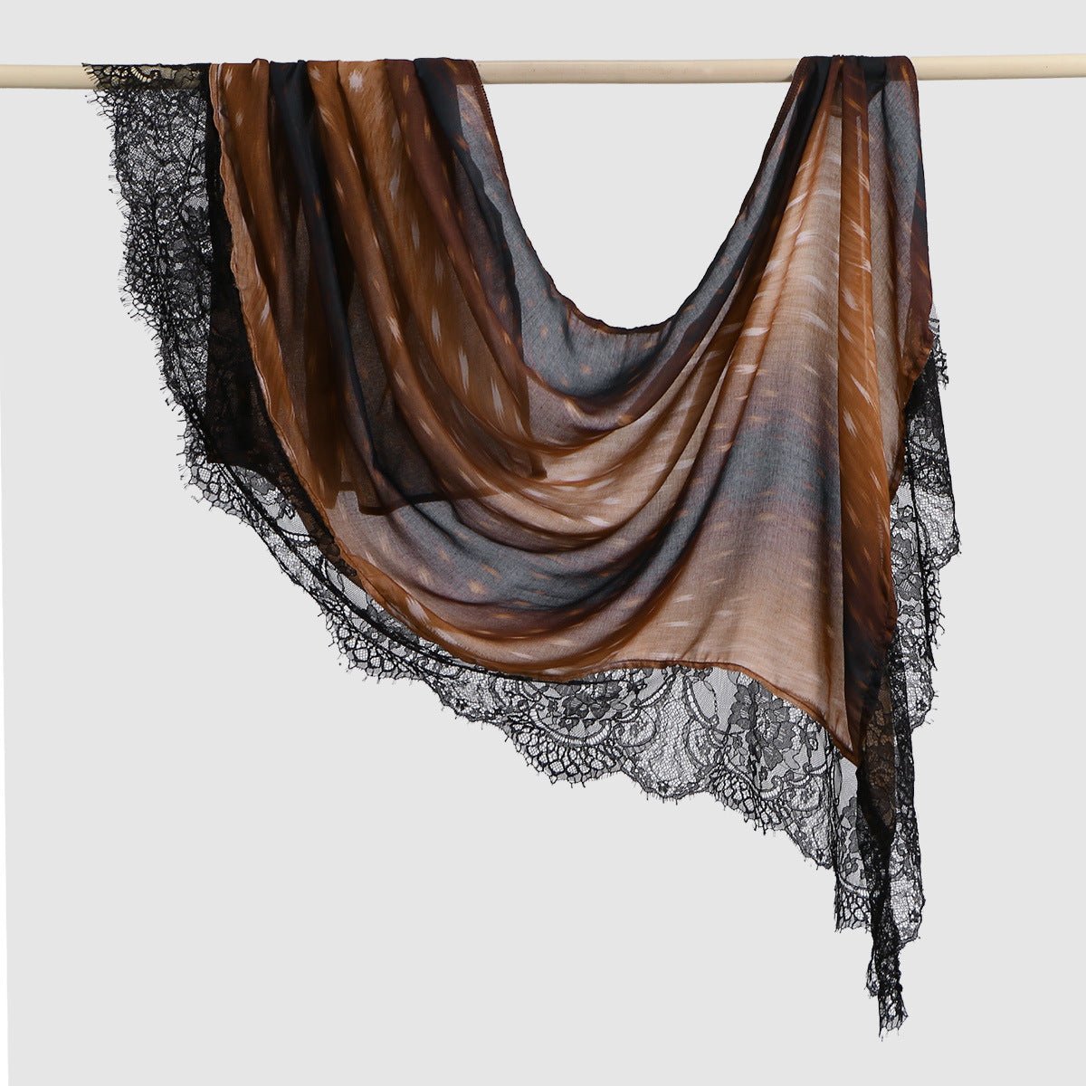 Lace Trim Print Hijab Shawl(MH231) La Vie Bien Lace Trim Print Hijab Shawl(MH231)
