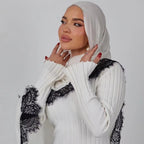 Lace Trim Rayon Hijab Scarf(MH211) La Vie Bien Lace Trim Rayon Hijab Scarf(MH211)