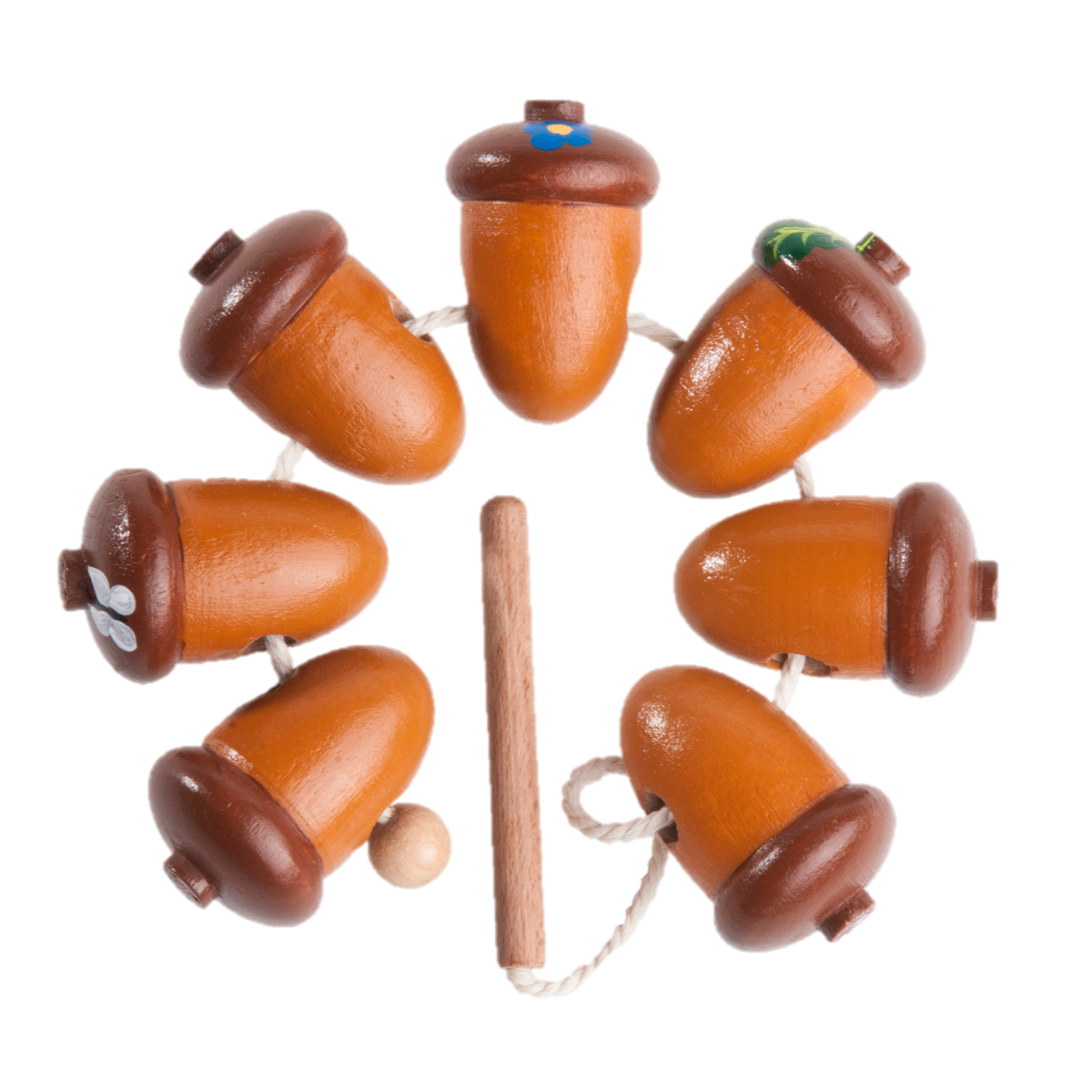 Montessori Wooden Acorn Lacing Toy for Toddlers