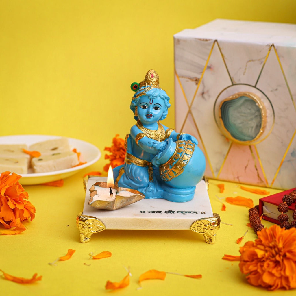 Laddu Gopal Ji on Marble Chowki La Vie Bien Laddu Gopal Ji on Marble Chowki