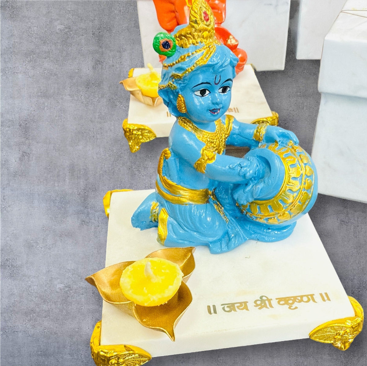 Laddu Gopal Ji on Marble Chowki La Vie Bien Laddu Gopal Ji on Marble Chowki