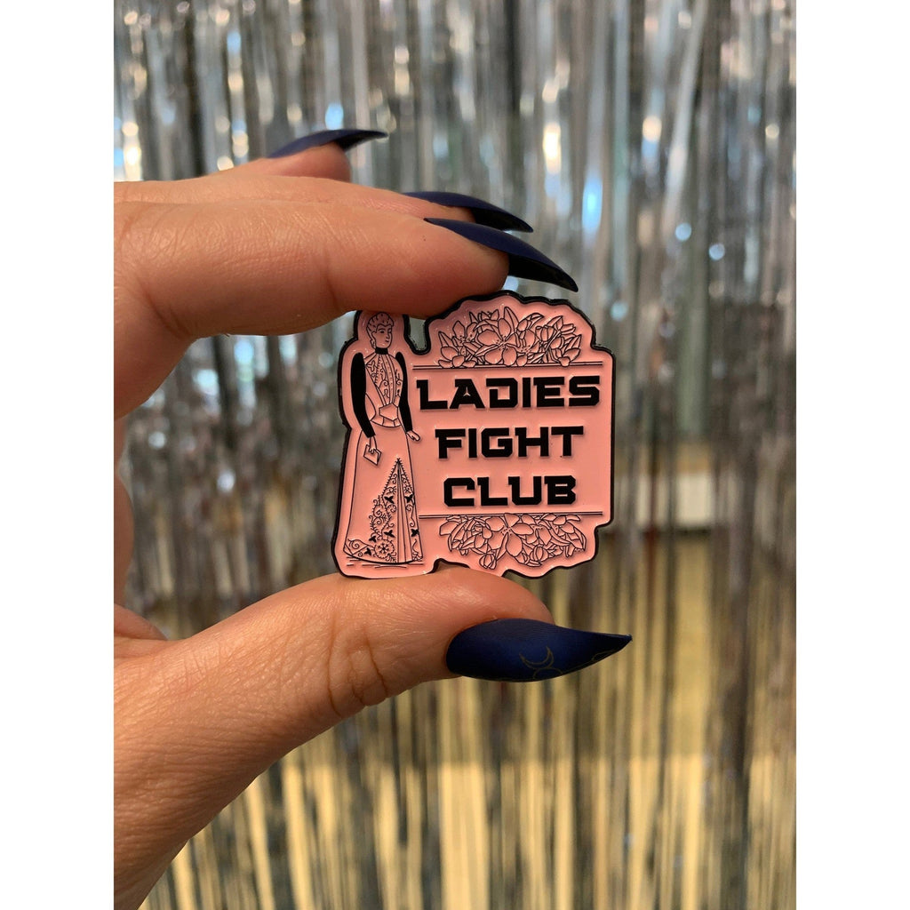 Ladies Fight Club Enamel Pin Victorian Funny Lapel Pin Brooches & Lapel Pins La Vie Bien Ladies Fight Club Enamel Pin Victorian Funny Lapel Pin