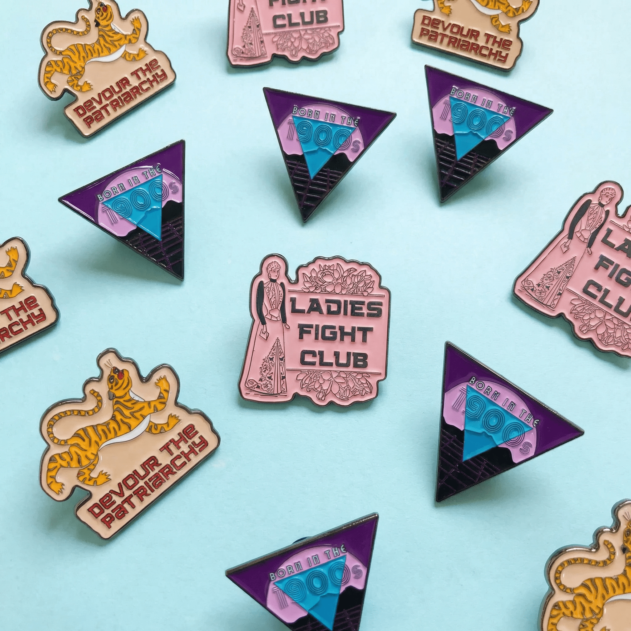 Ladies Fight Club Enamel Pin Victorian Funny Lapel Pin Brooches & Lapel Pins La Vie Bien Ladies Fight Club Enamel Pin Victorian Funny Lapel Pin