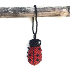 Lady Bug Seed Bead Handcrafted Artisan Made Ornament - Guatemala