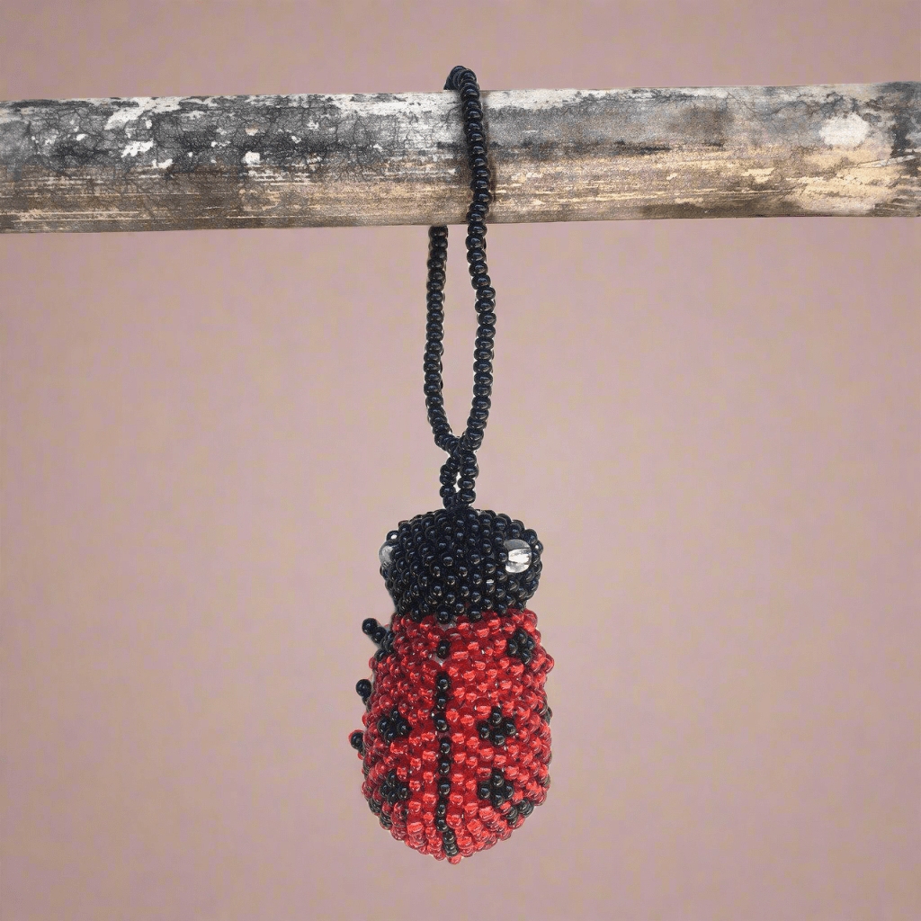 Lady Bug Seed Bead Handcrafted Artisan Made Ornament - Guatemala Decor La Vie Bien Lady Bug Seed Bead Handcrafted Artisan Made Ornament - Guatemala