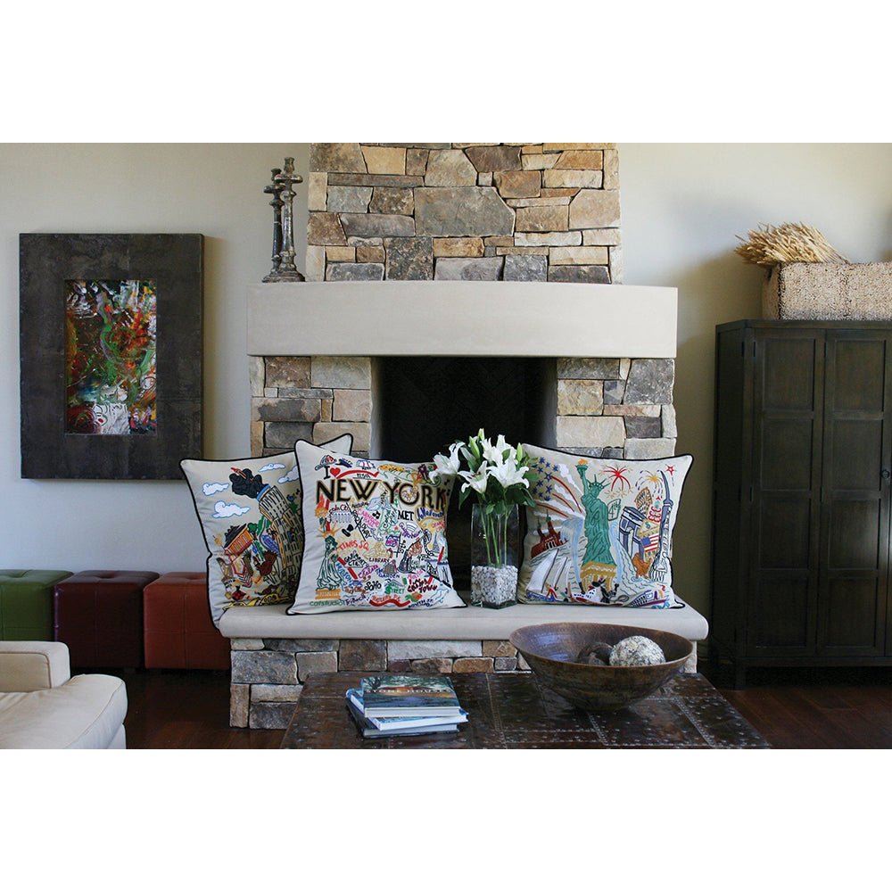 Lady Liberty Hand - Embroidered Pillow Pillows La Vie Bien Lady Liberty Hand - Embroidered Pillow