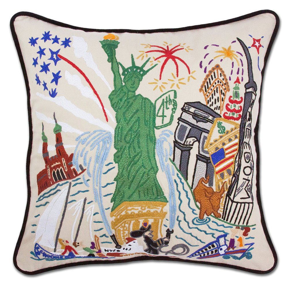 Lady Liberty Hand - Embroidered Pillow Pillows La Vie Bien Lady Liberty Hand - Embroidered Pillow