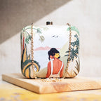 Lady on Beach Portrait Clutch with Chain Clutch La Vie Bien Lady on Beach Portrait Clutch with Chain