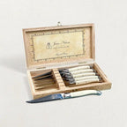 Laguiole Ivory Knives Cutlery Set in Presentation Box, Set of 6 by White Cliff Studio