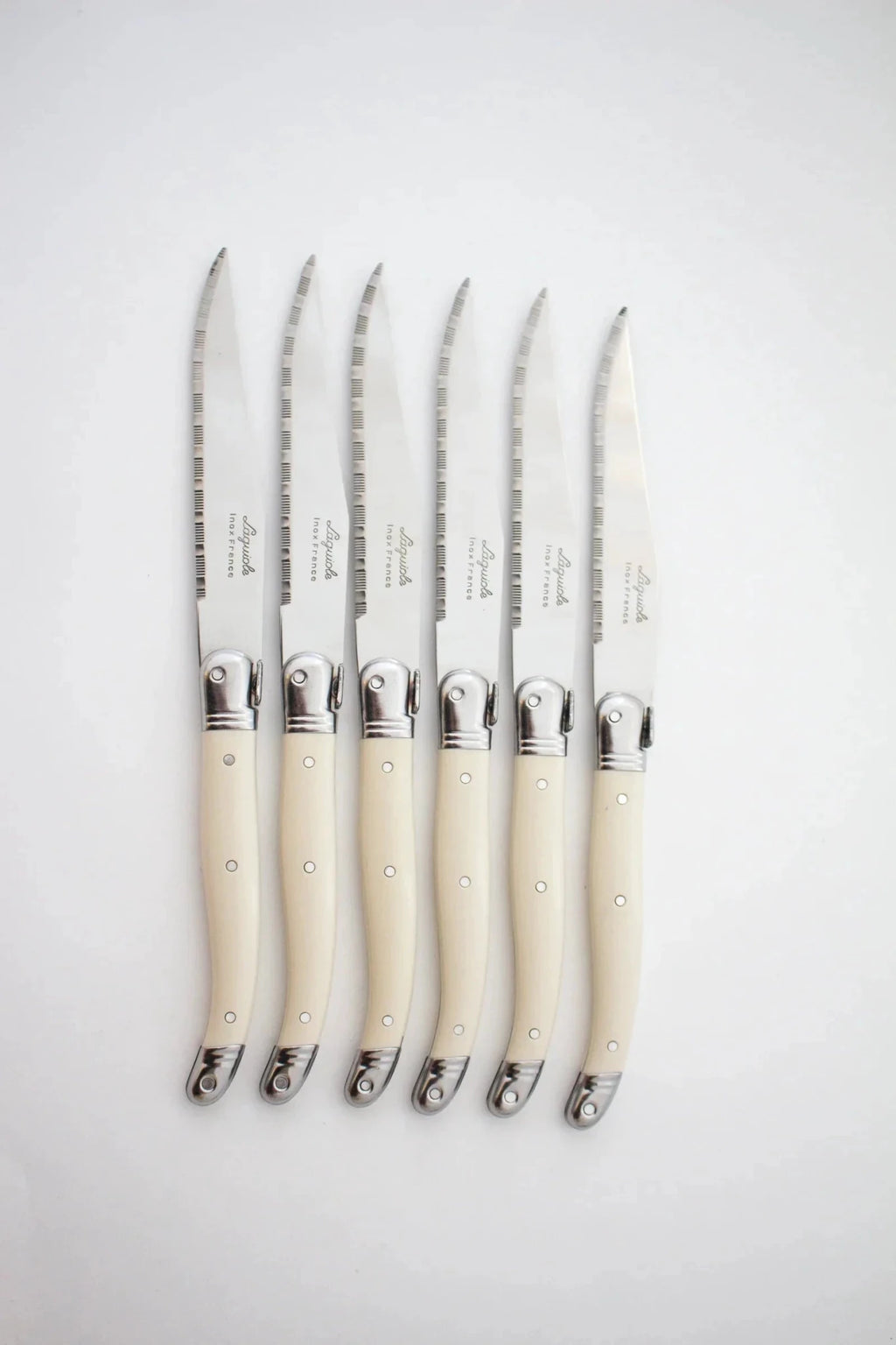 Laguiole Ivory Knives Cutlery Set in Presentation Box, Set of 6 by White Cliff Studio
