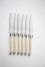 Laguiole Ivory Knives Cutlery Set in Presentation Box, Set of 6 by White Cliff Studio