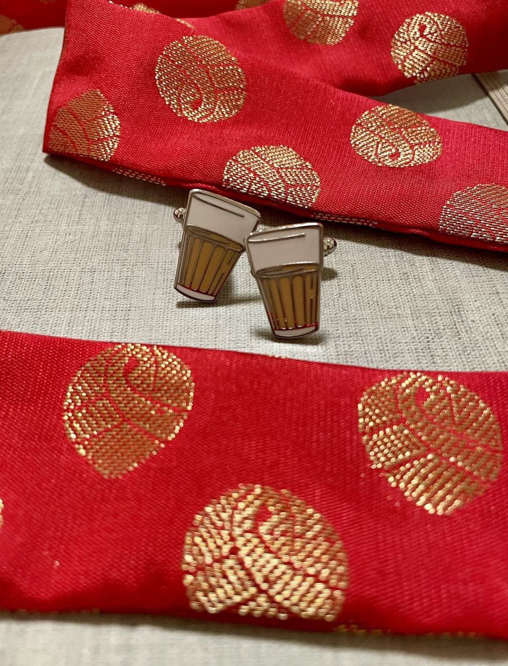 Chai Cup Cufflinks by Modern Desi