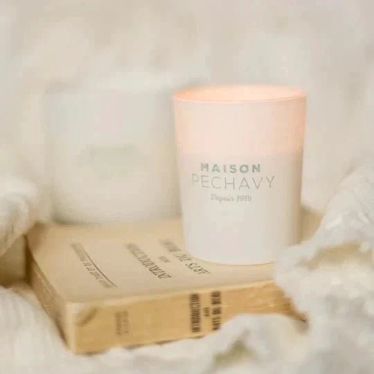 Lana French Scented Candle with Wood Fire, Lavender, & Patchouli by White Cliff Studio