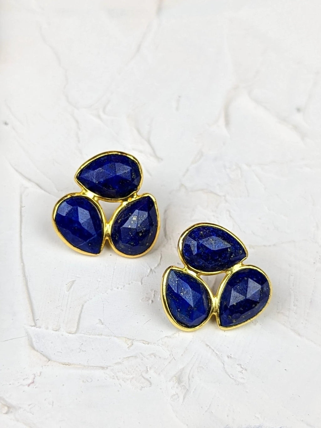 Lapis Cluster Stud Earrings by Ash & Rose