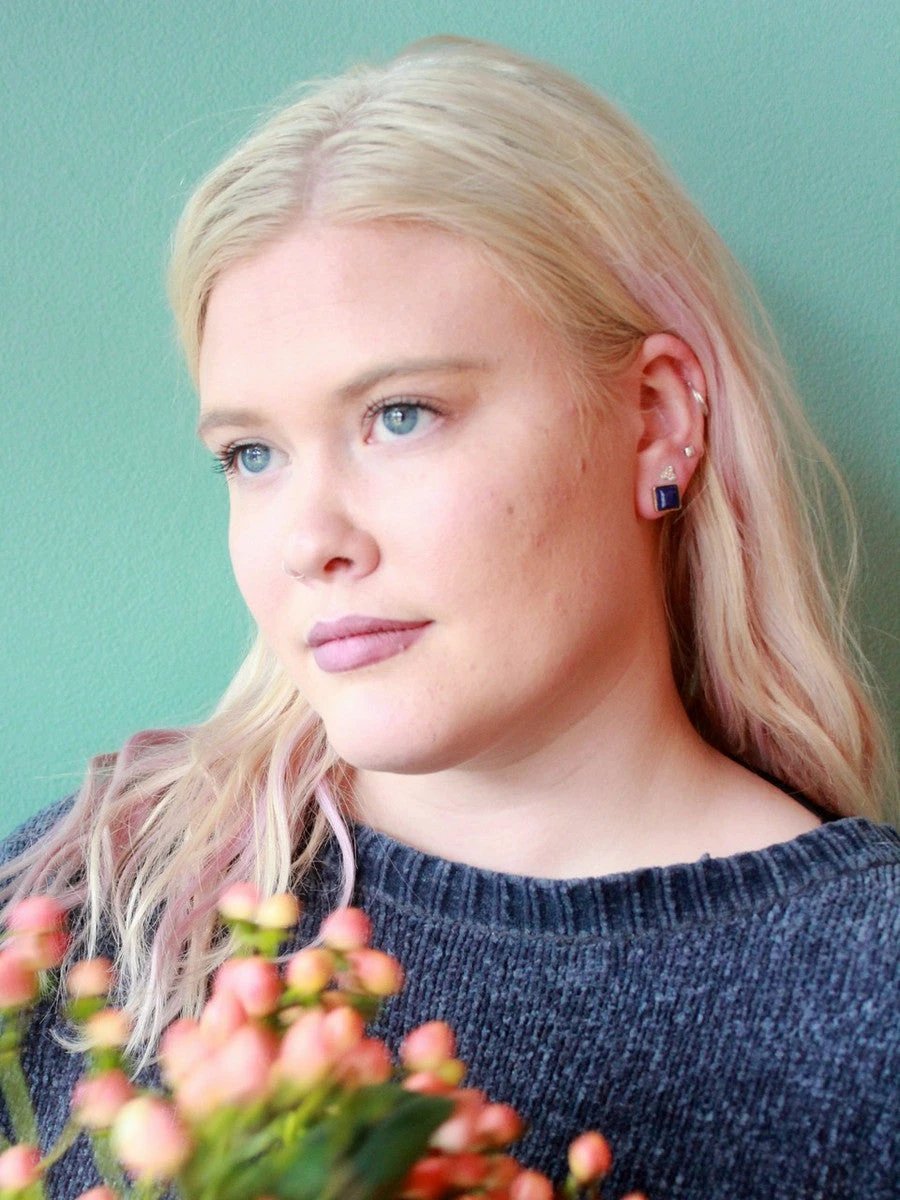 Lapis Squared Studs by Fair Anita