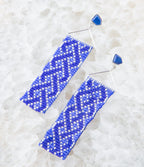 Lapis Woven Seed Bead Earrings by Barse Jewelry