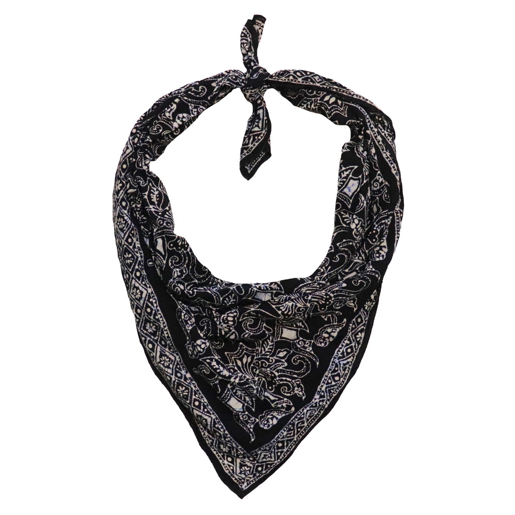 Large 39" Hand Dyed Batik Bandana, 100% Soft Cotton, Wings, Blue Bandanas La Vie Bien Large 39" Hand Dyed Batik Bandana, 100% Soft Cotton, Wings, Blue