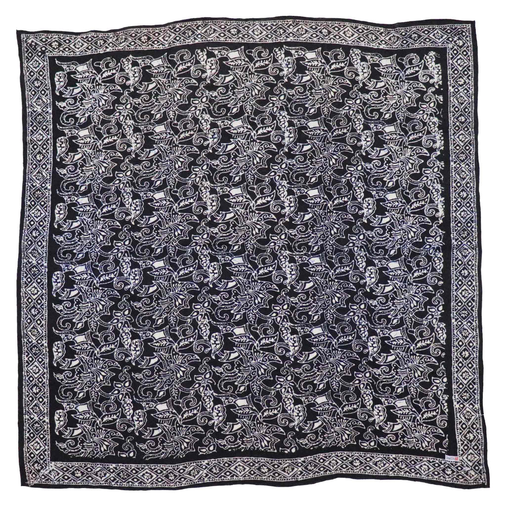 Large 39" Hand Dyed Batik Bandana, 100% Soft Cotton, Wings, Blue Bandanas La Vie Bien Large 39" Hand Dyed Batik Bandana, 100% Soft Cotton, Wings, Blue