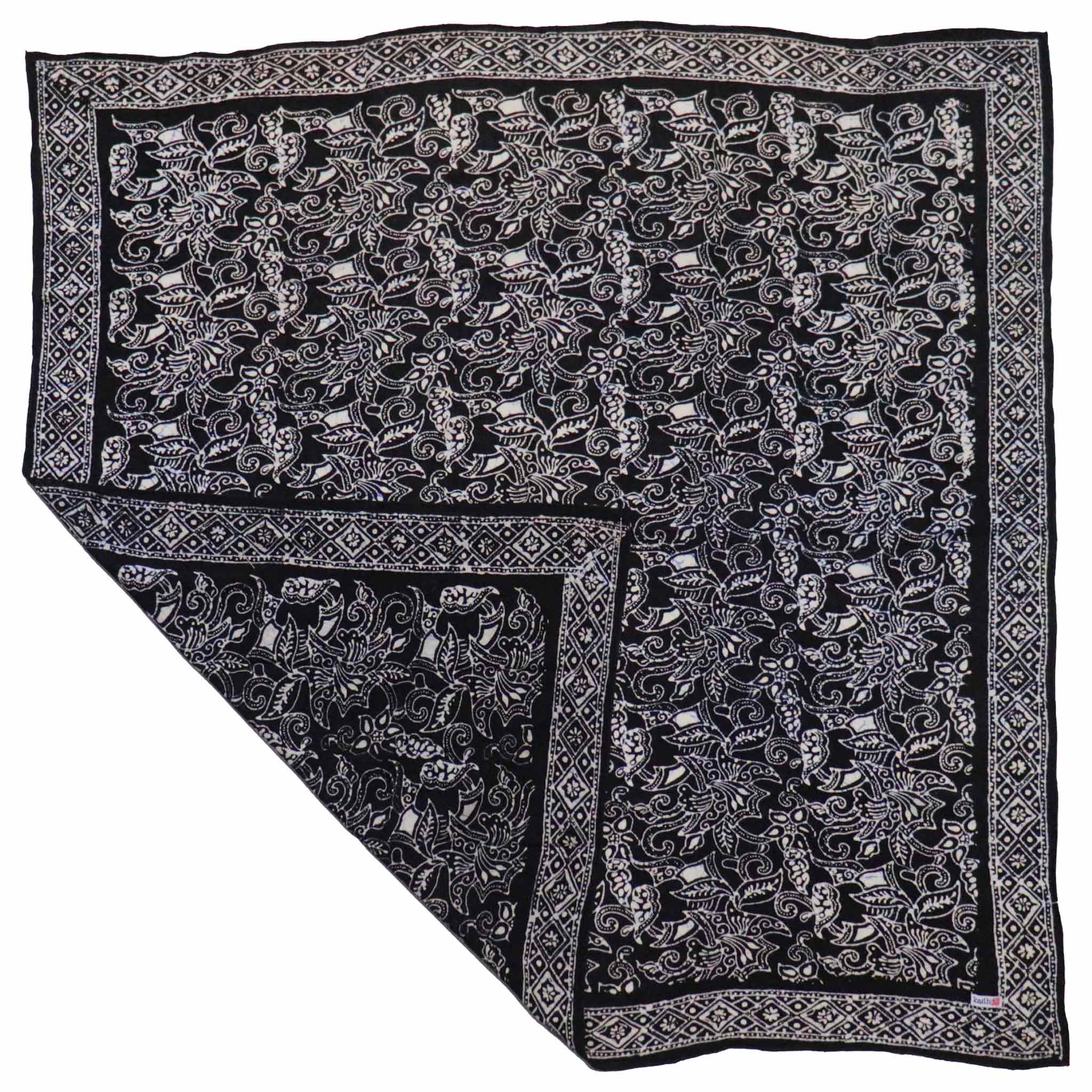 Large 39" Hand Dyed Batik Bandana, 100% Soft Cotton, Wings, Blue Bandanas La Vie Bien Large 39" Hand Dyed Batik Bandana, 100% Soft Cotton, Wings, Blue