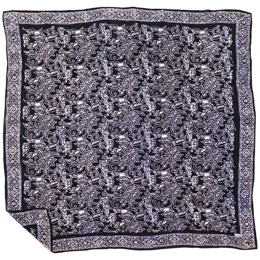 Large 39" Hand Dyed Batik Bandana, 100% Soft Cotton, Wings, Blue Bandanas La Vie Bien Large 39" Hand Dyed Batik Bandana, 100% Soft Cotton, Wings, Blue