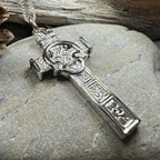 Large Artisan Irish Claddagh Cross Necklace - Made in Ireland Pendant La Vie Bien Large Artisan Irish Claddagh Cross Necklace - Made in Ireland
