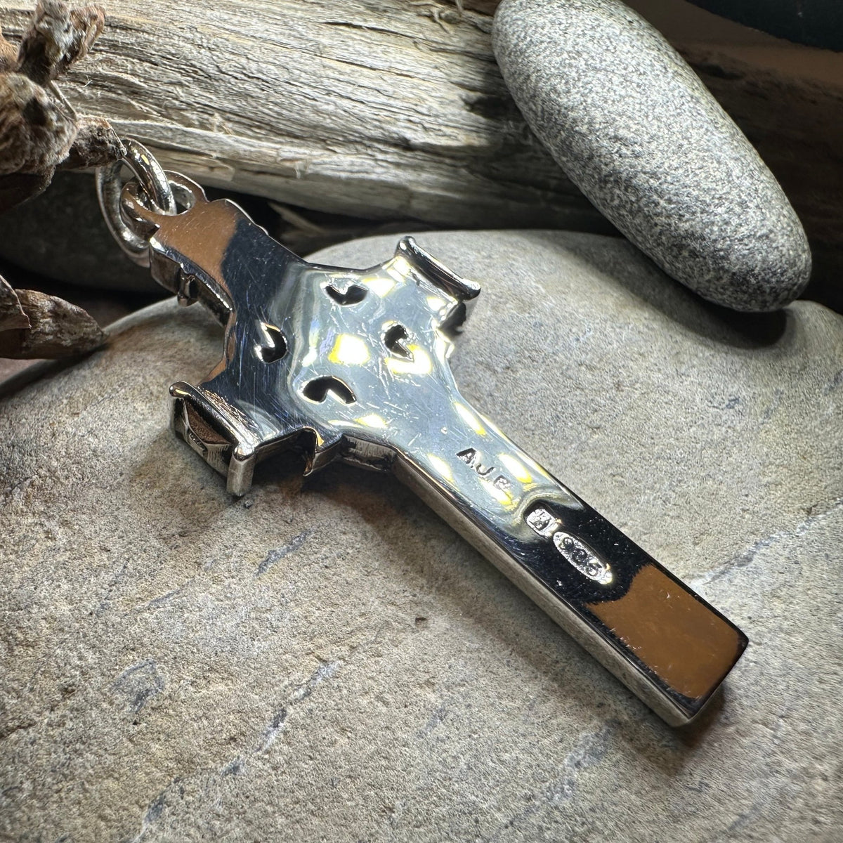 Large Artisan Irish Claddagh Cross Necklace - Made in Ireland Pendant La Vie Bien Large Artisan Irish Claddagh Cross Necklace - Made in Ireland