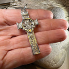 Large Artisan Irish Claddagh Cross Necklace - Made in Ireland Pendant La Vie Bien Large Artisan Irish Claddagh Cross Necklace - Made in Ireland