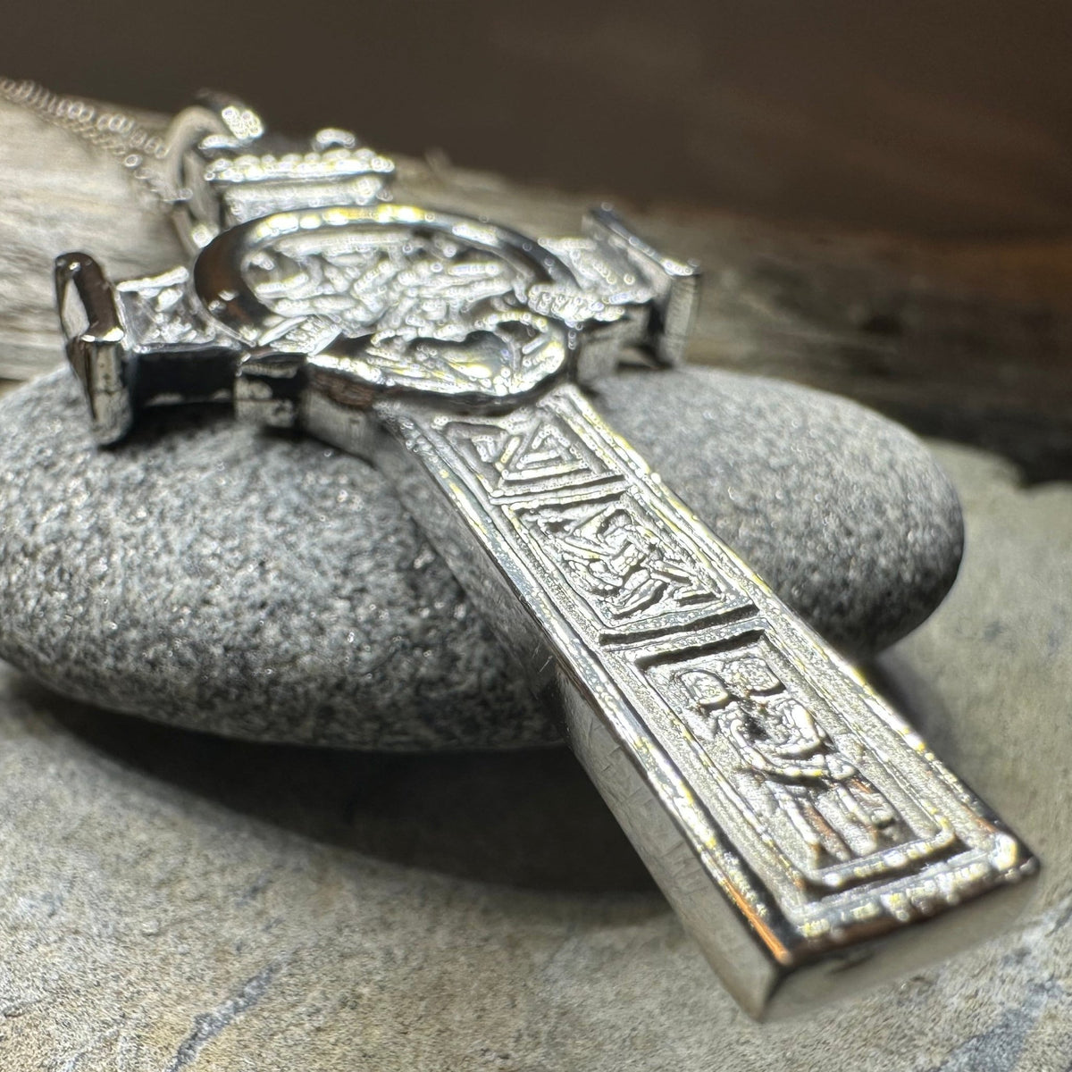 Large Artisan Irish Claddagh Cross Necklace - Made in Ireland Pendant La Vie Bien Large Artisan Irish Claddagh Cross Necklace - Made in Ireland