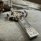 Large Artisan Irish Claddagh Cross Necklace - Made in Ireland Pendant La Vie Bien Large Artisan Irish Claddagh Cross Necklace - Made in Ireland