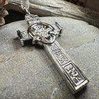 Large Artisan Irish Claddagh Cross Necklace - Made in Ireland Pendant La Vie Bien Large Artisan Irish Claddagh Cross Necklace - Made in Ireland