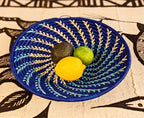 Large Blue White Woven African Basket La Vie Bien Large Blue White Woven African Basket