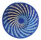 Large Blue White Woven African Basket by Reflektion Design