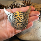 Large Celtic Highland Cow Brooch - Handmade in Scotland Brooch La Vie Bien Large Celtic Highland Cow Brooch - Handmade in Scotland