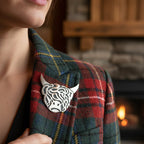 Large Celtic Highland Cow Brooch - Handmade in Scotland Brooch La Vie Bien Large Celtic Highland Cow Brooch - Handmade in Scotland