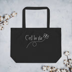 C'est la Vie embroidered Large organic tote bag by La Vie Bien