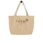 C'est la Vie embroidered Large organic tote bag by La Vie Bien