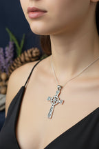 Large Four Corner Knot Celtic Cross Necklace Pendant La Vie Bien Large Four Corner Knot Celtic Cross Necklace