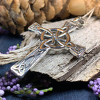 Large Four Corner Knot Celtic Cross Necklace Pendant La Vie Bien Large Four Corner Knot Celtic Cross Necklace