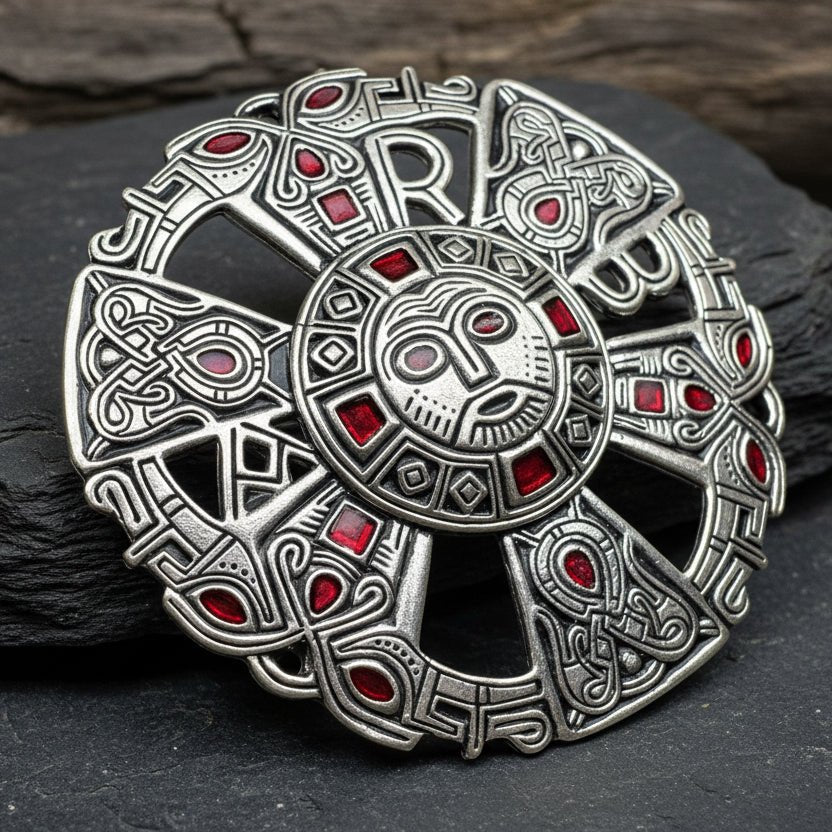 Large Frankish Limons Medieval Brooch - Sterling Silver Historical Reproduction Pin Brooch La Vie Bien Large Frankish Limons Medieval Brooch - Sterling Silver Historical Reproduction Pin