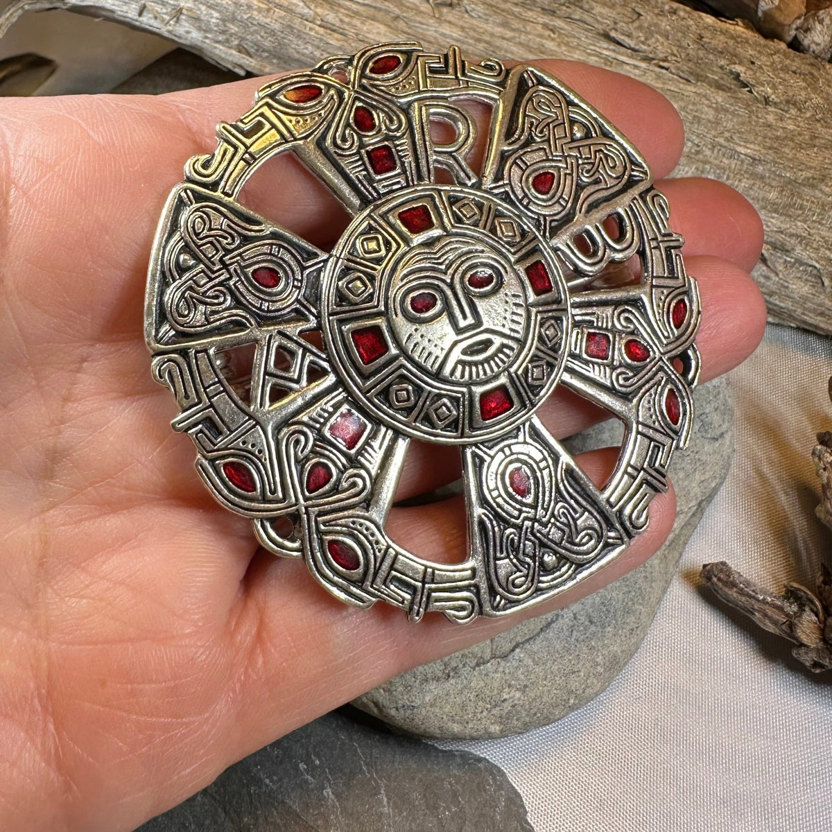 Large Frankish Limons Medieval Brooch - Sterling Silver Historical Reproduction Pin Brooch La Vie Bien Large Frankish Limons Medieval Brooch - Sterling Silver Historical Reproduction Pin