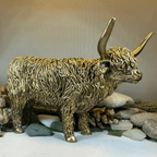 Large Golden Highland Cow Figurine Gifts La Vie Bien Large Golden Highland Cow Figurine