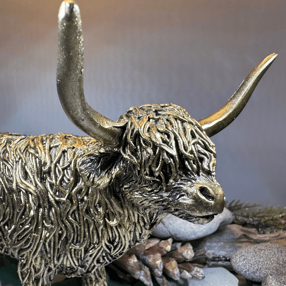Large Golden Highland Cow Figurine Gifts La Vie Bien Large Golden Highland Cow Figurine