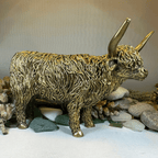 Large Golden Highland Cow Figurine Gifts La Vie Bien Large Golden Highland Cow Figurine
