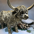 Large Golden Highland Cow Figurine Gifts La Vie Bien Large Golden Highland Cow Figurine