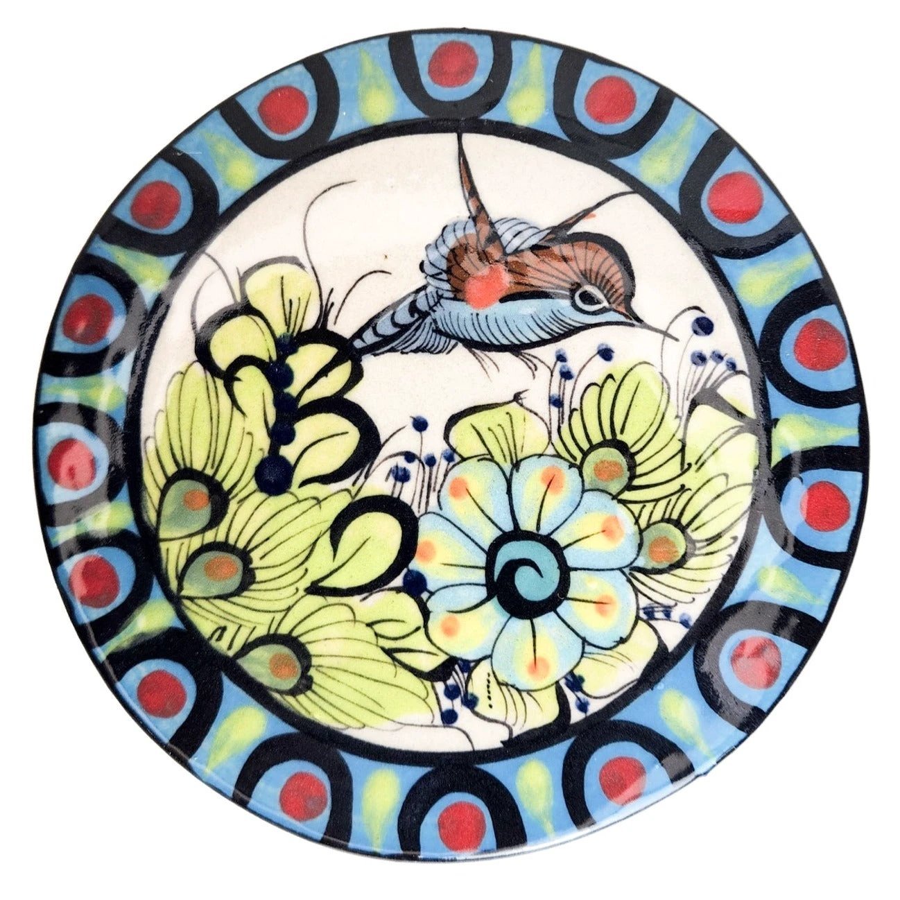 Large Guatemalan Stoneware Hummingbird Trivet by Upavim Crafts