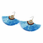 Large Half Moon Tassel Earrings - Thailand Jewelry La Vie Bien Large Half Moon Tassel Earrings - Thailand
